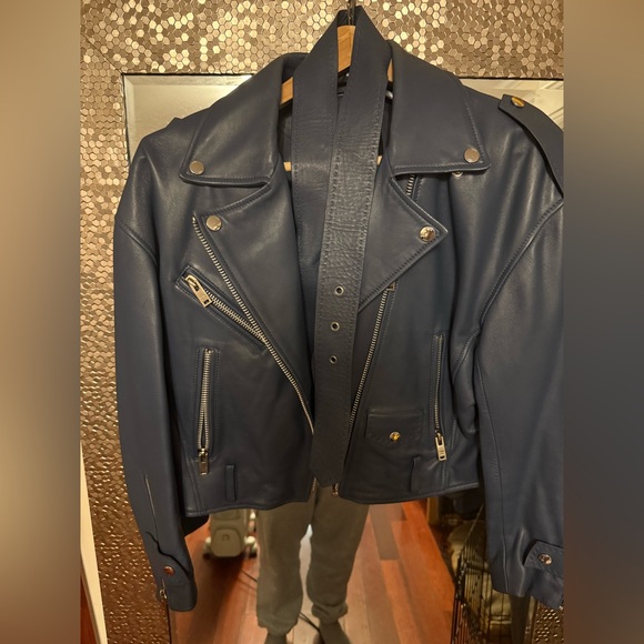 Maje Women's Blum Leather Biker Jacket size 2 - Picture 3 of 8